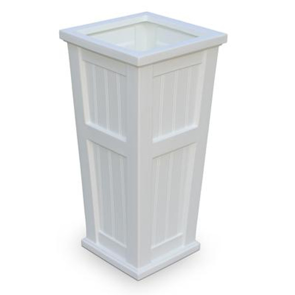 Cape Cod Tall Planter - White