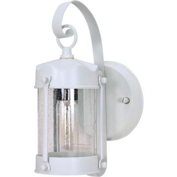 1-Light 11 Inc  Wall Lantern Piper Lantern with Clear Seed Glass finished in White