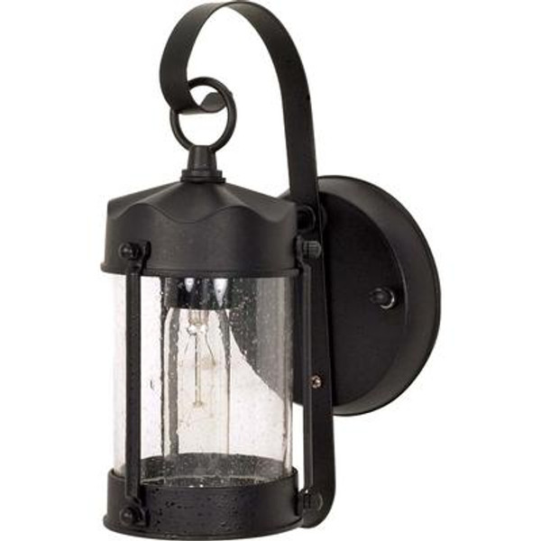 1-Light 11 Inch Wall Lantern Piper Lantern with Clear Seed Glass finished in Textured Black