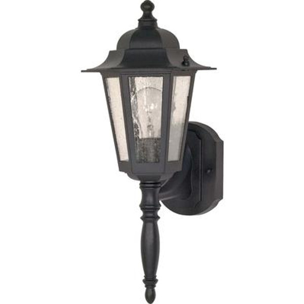 Cornerstone - 1-Light - 18 Inch - Wall Lantern - with Clear Seed Glass finished in Textured Black