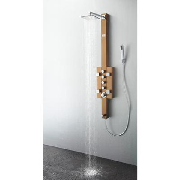 Lecco Stainless Steel (Brushed Bronze) Thermostatic Shower Massage Panel