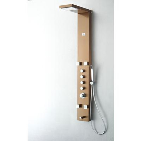 Verona Stainless Steel (Brushed Bronze) Thermostatic Shower Massage Panel