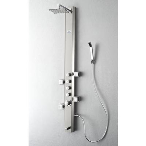 Prato Stainless Steel (Brushed Silver) Thermostatic Shower Massage Panel