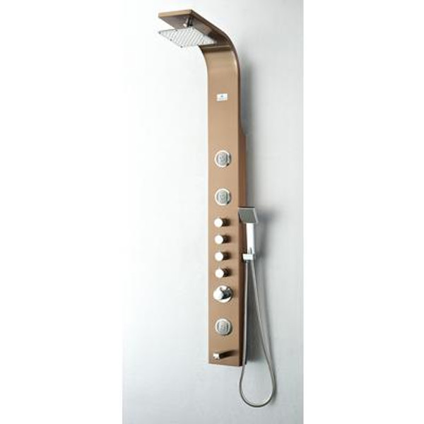 Geona Stainless Steel (Brushed Bronze) Thermostatic Shower Massage Panel