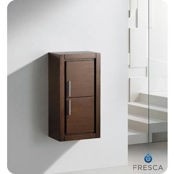 Wenge Brown Bathroom Linen Side Cabinet With 2 Doors