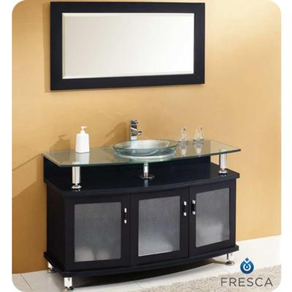 Contento 48 Inch Espresso Modern Bathroom Vanity With Mirror