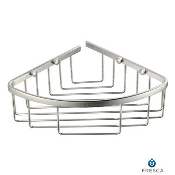 Single Corner Wire Basket - Brushed Nickel