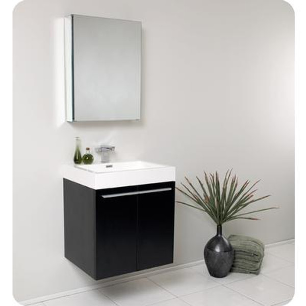 Alto Black Modern Bathroom Vanity With Medicine Cabinet