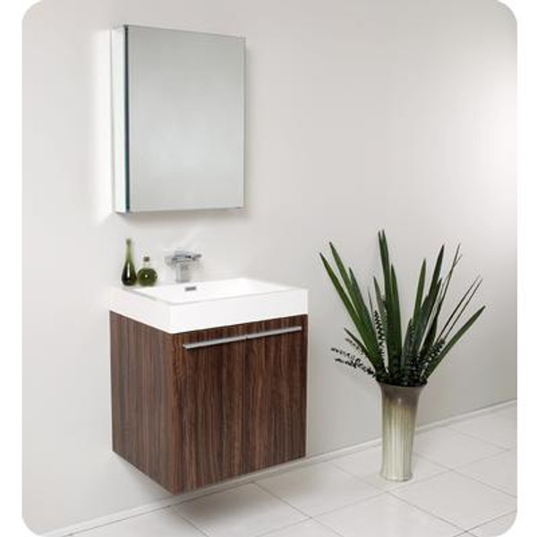 Alto Walnut Modern Bathroom Vanity With Medicine Cabinet