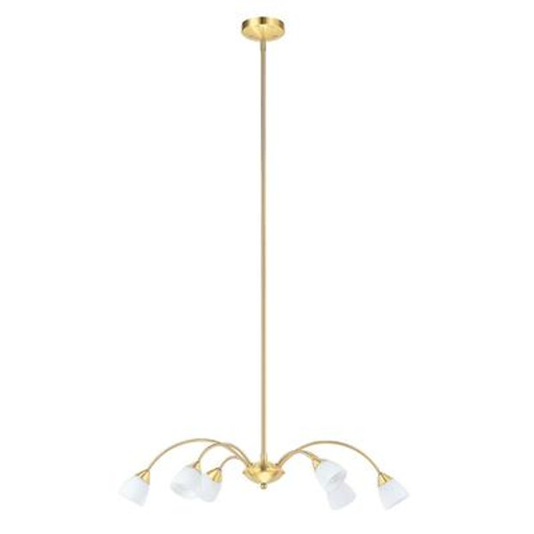 Lavida Suspended Light Fixture Tarnished Brass Coated Glass with Opal Frosted Glass