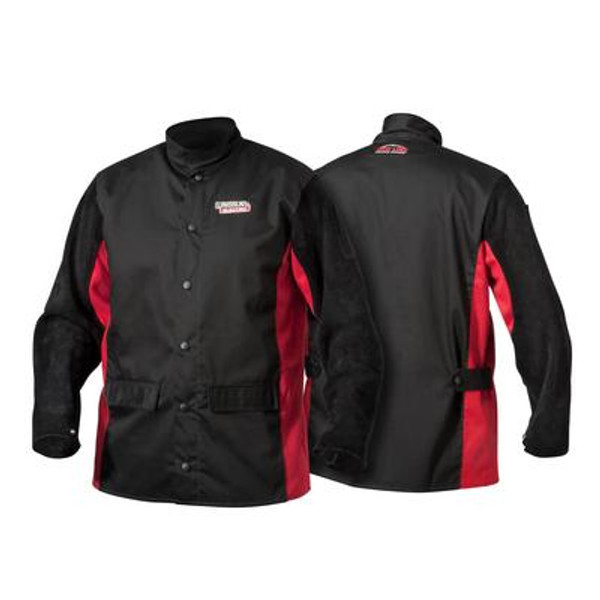 Shadow Split Leather Sleeved Jacket - Medium