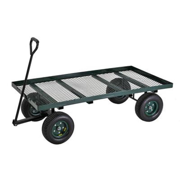 38 in. L x 20 in. W Green Heavy Duty Flat Nursery Wagon