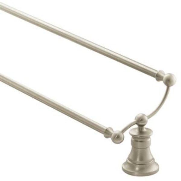 Brushed Nickel Waterhill 24 Inch Double Towel Bar