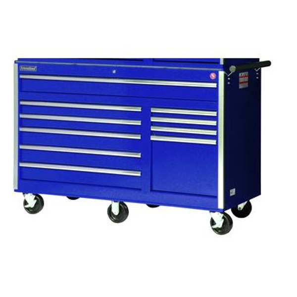 56 Inch 10 Drawer Blue Tool Cabinet