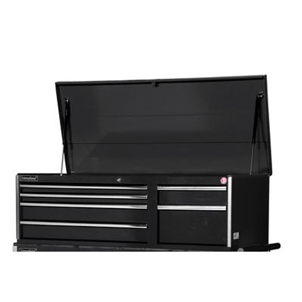 56 Inch 6 Drawer Black Top Chest
