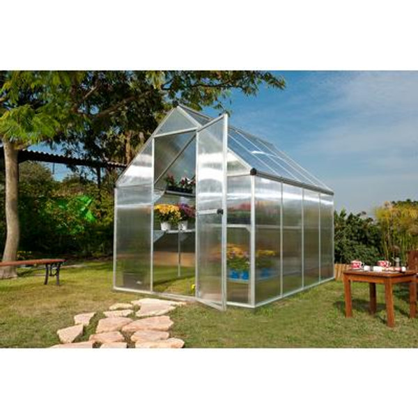 DeluxeTwin Wall  Greenhouse - Silver -  6 Foot x 8 Foot