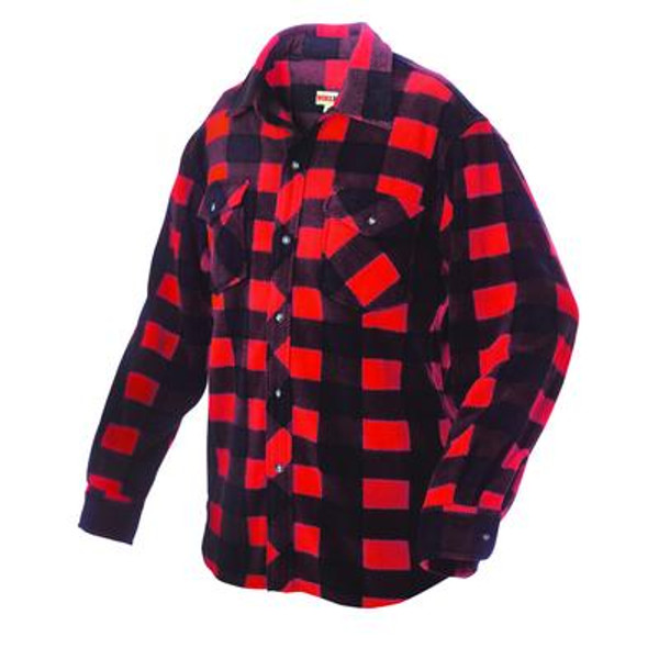 Plaid Solar Fleece Shirt Red Large