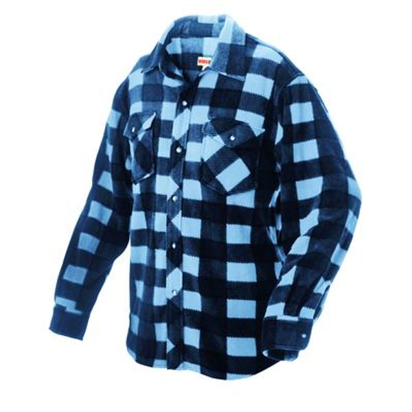 Plaid Solar Fleece Shirt Blue 3X Large