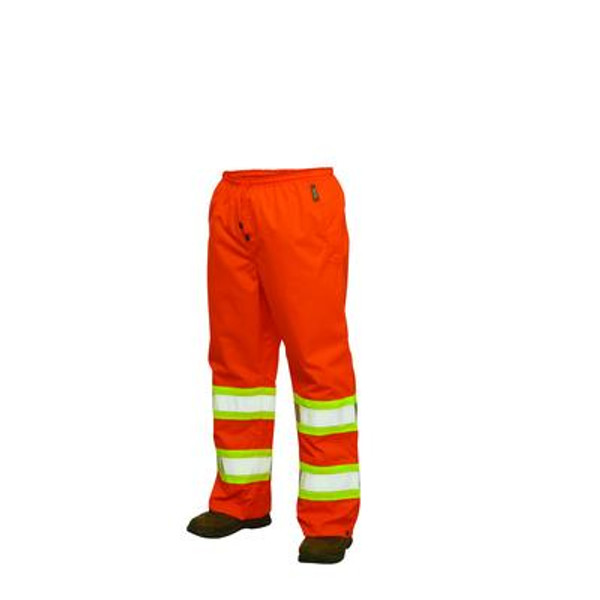 Hi-Vis Rain Pant With Safety Stripes Fluorescent Orange 2X Large