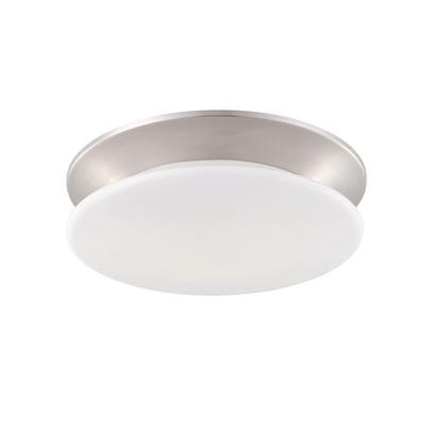 Crown Collection 1 Light Satin Nickel Flushmount