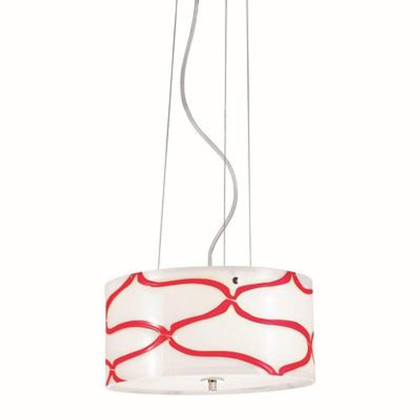 Davine Collection 2 Light Red & Chrome Pendant