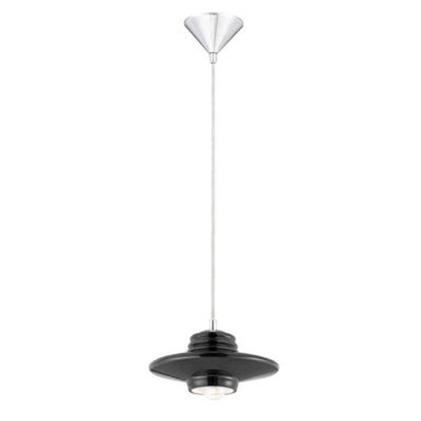 Disco Collection 1 Light Chrome & Black Pendant