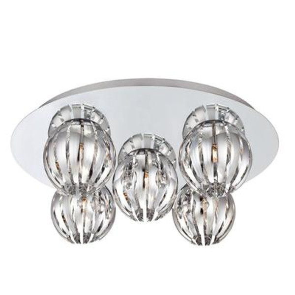 Cosmo Collection 5 Light Chrome Flushmount