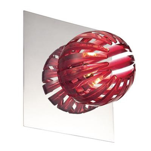 Cosmo Collection 1 Light Chrome & Red Wall Sconce