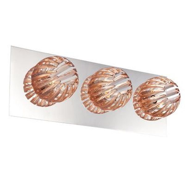 Cosmo Collection 3 Light Chrome & Amber Bathbar