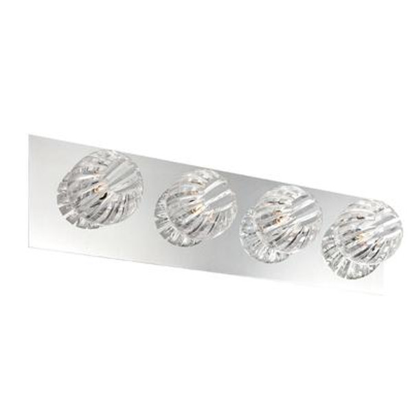 Cosmo Collection 4 Light Chrome & Clear Bathbar