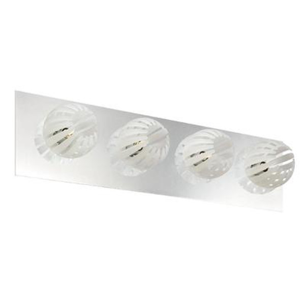 Cosmo Collection 4 Light Chrome & White Bathbar