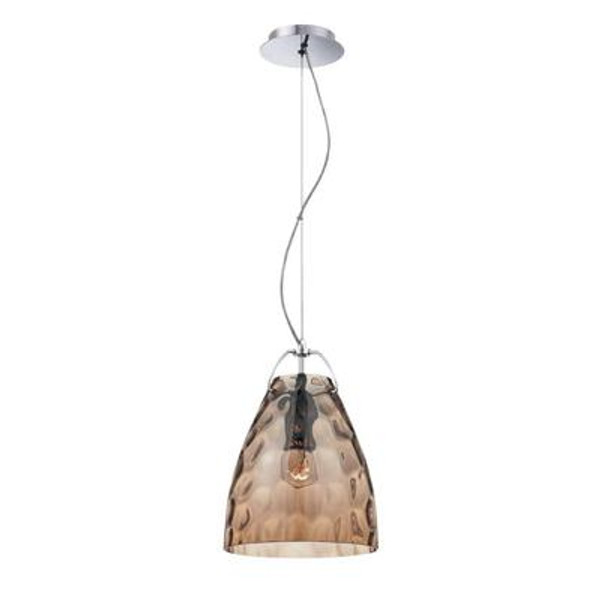 Amero Collection 1 Light Chrome & Amber Pendant