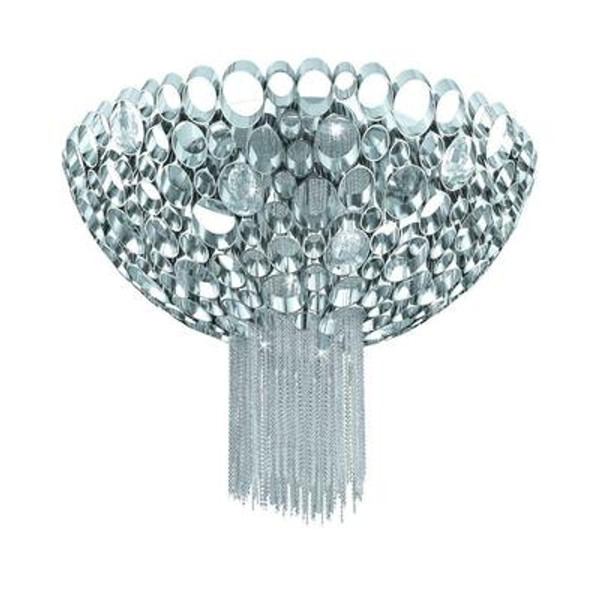 Cameo Collection 3 Light Nickel 17.75 Inch Flushmount