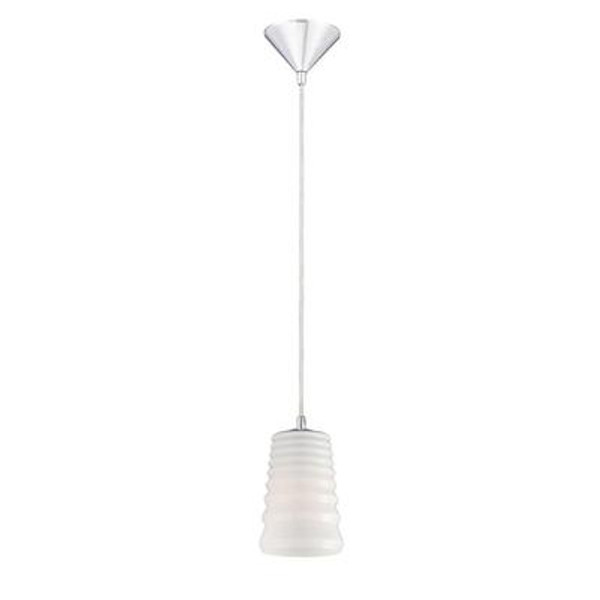 Laso Collection 1 Light Chrome & White Pendant