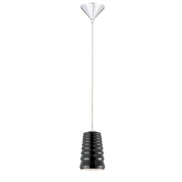 Laso Collection 1 Light Chrome & Black Pendant