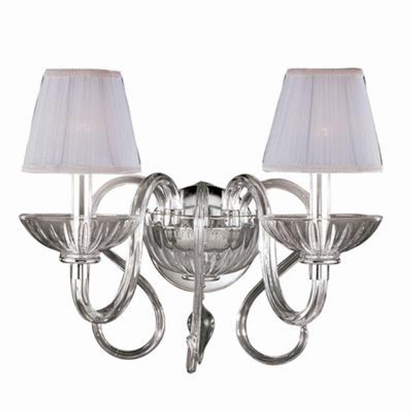 Celesto Collection 2 Light Chrome & Clear Wall Sconce