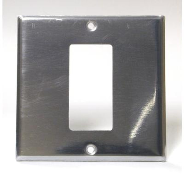 2-Gang Wallplate 1 GFCI Chrome