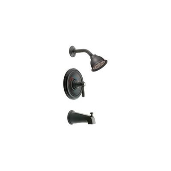 Kingsley 1-Handle Posi-Temp Tub/Shower with Moenflo XL Eco Performance Showerhead in Wrought Iron