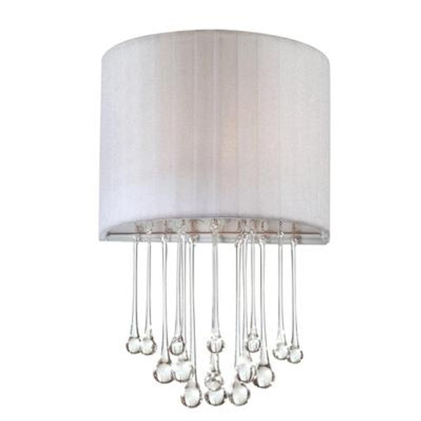 Penchant Collection 1 Light Chrome & White Wall Sconce