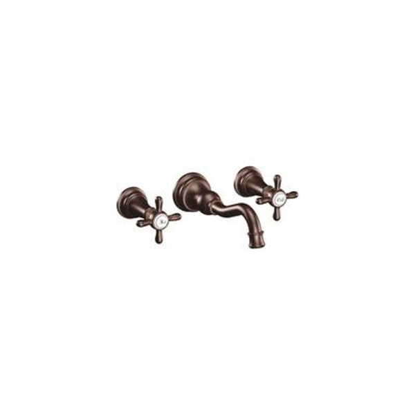 Weymouth two-handle wallmount lavatory faucet trim kit in Oil Rubbed Bronze