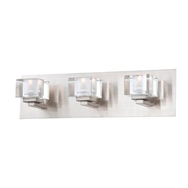 Prism Collection 3 Light Satin Nickel Bathbar