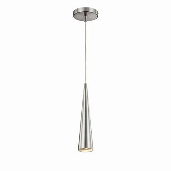 Sliver Collection 1 Light Satin Nickel Pendant