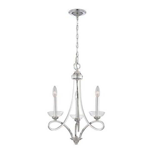 Volte Collection 3 Light Polished Nickel Chandelier