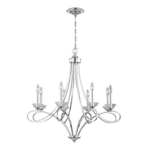 Volte Collection 8 Light Polished Nickel Chandelier