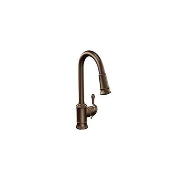 Woodmere Single Handle Pull-Down Kitchen Faucet featuring Reflex in Oil Rubbed Bronze