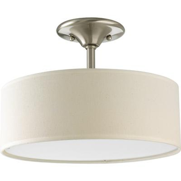 Inspire Collection Brushed Nickel 2-light Semi-flushmount