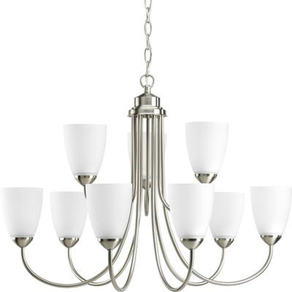 Gather Collection Brushed Nickel 9-light Chandelier