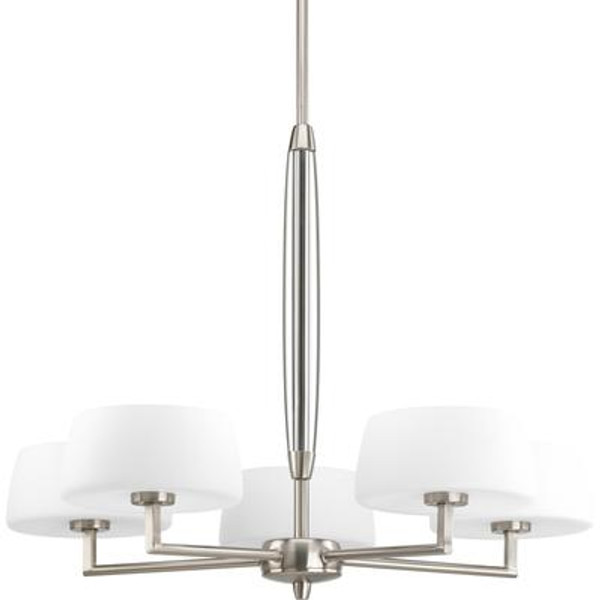 Divot Collection Brushed Nickel 5-light Chandelier