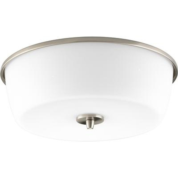 Divot Collection Brushed Nickel 2-light Flushmount