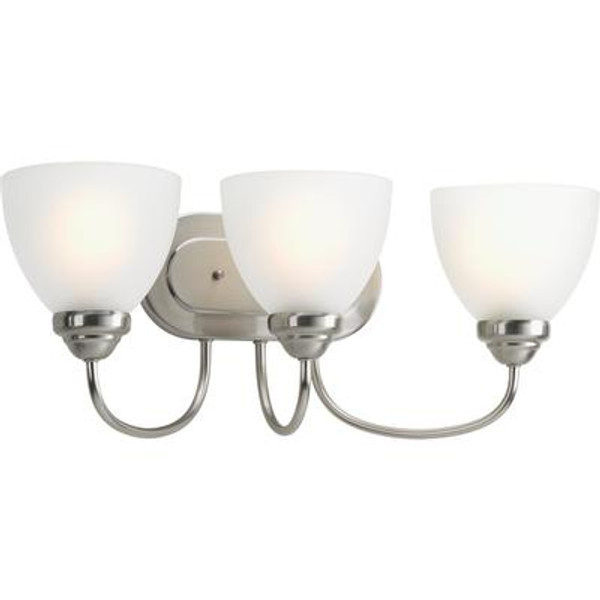 Heart Collection 3-light Brushed Nickel Bath Light